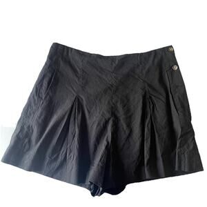 VINCE Revolve Pleat Front Shorts Linen Blend High Rise‎ Size 8 Black Preppy